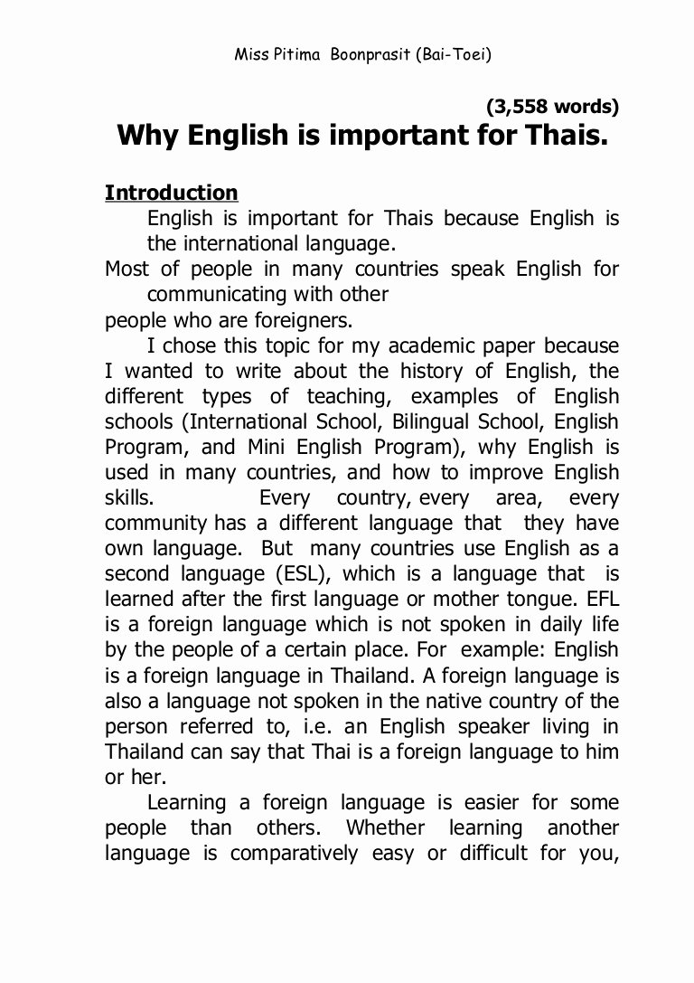 why english is important for thais