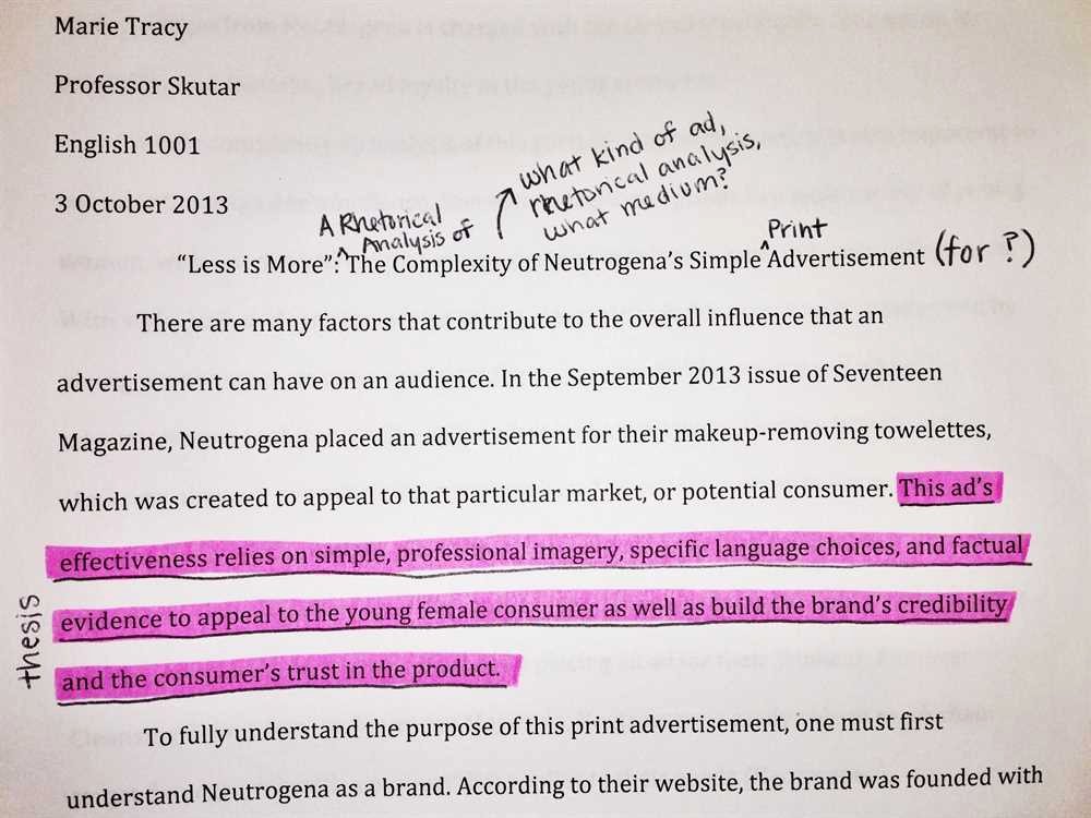 Advertisement Analysis Essay Sample | Peterainsworth