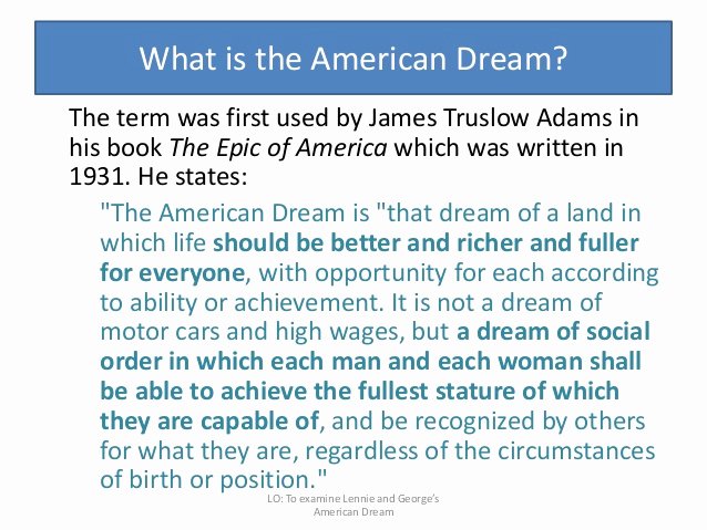 thesis for the american dream