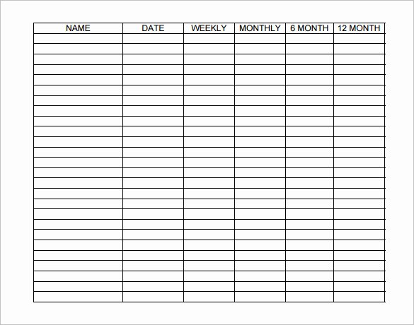 maintenance schedule template