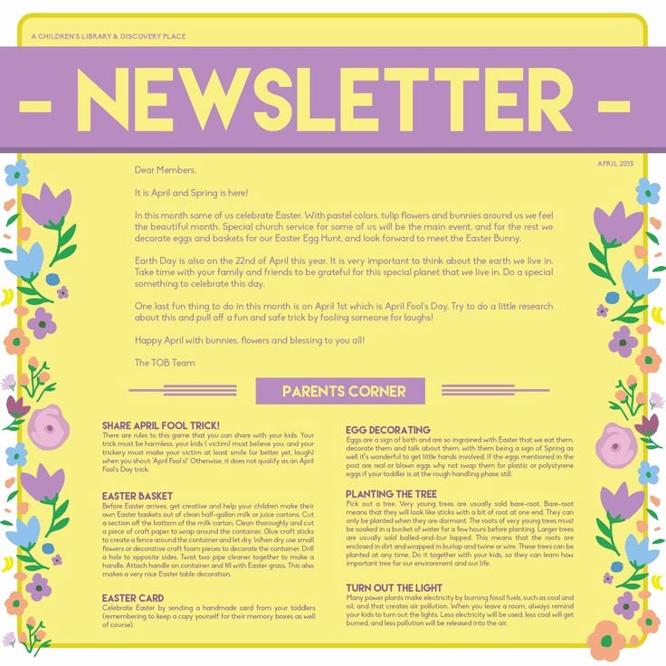 April Newsletter Template