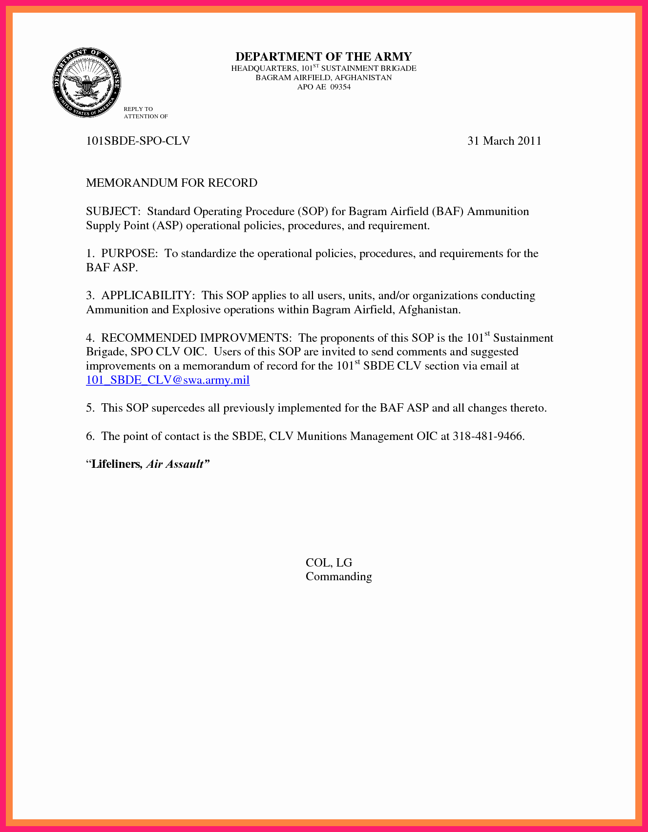 army-memorandum-for-record-template