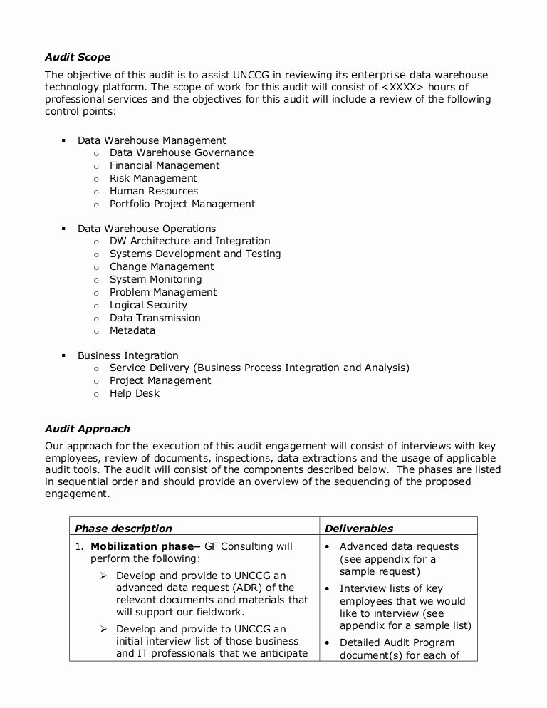 sample audit plan