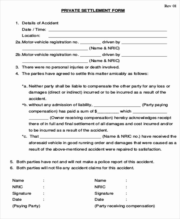 accident release form