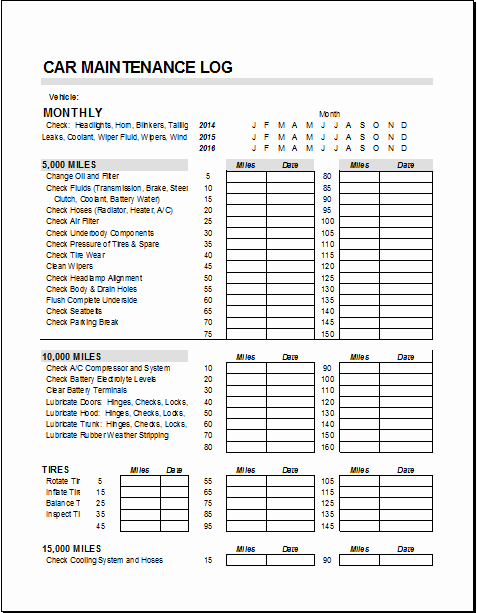 car maintenance log