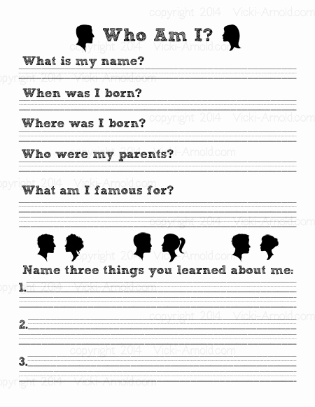 free biography printable