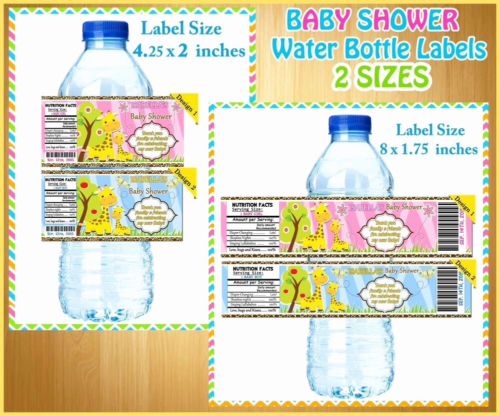 baby shower water bottle labels free lovely 20 custom giraffe baby shower water bottle labels boy of baby shower water bottle labels free