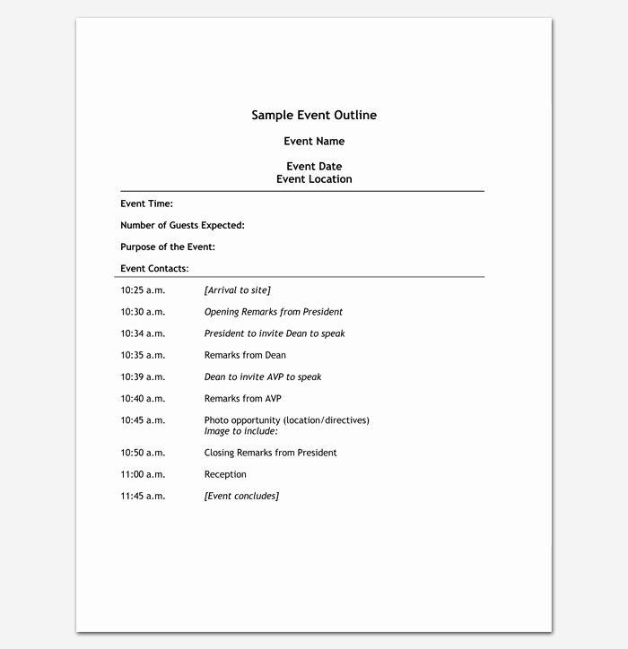 event program outline