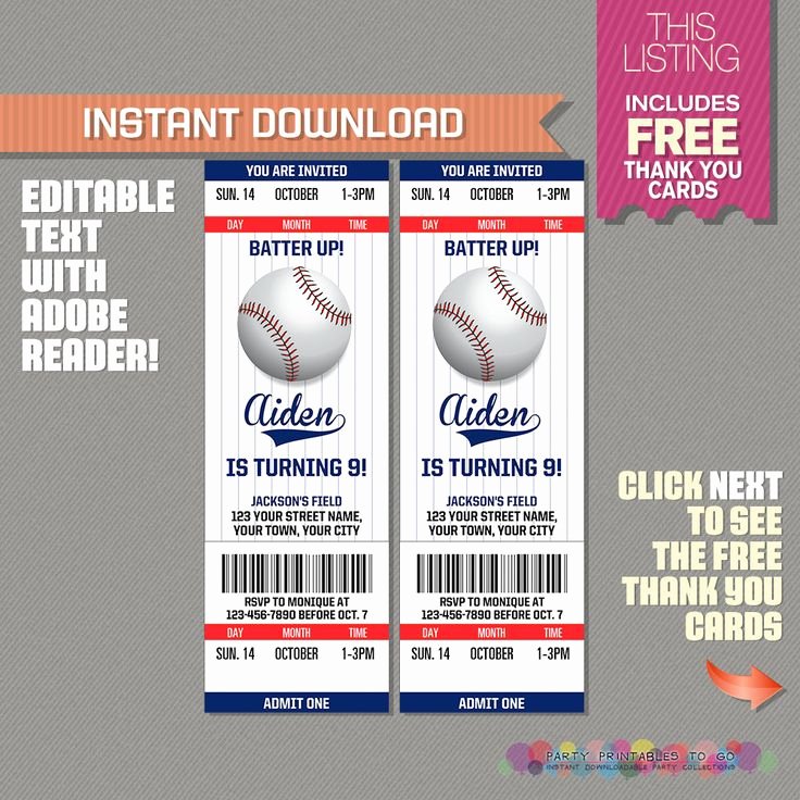 baseball party invitations