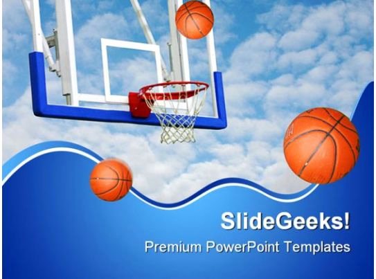 basketballs net sports powerpoint backgrounds and templates 1210