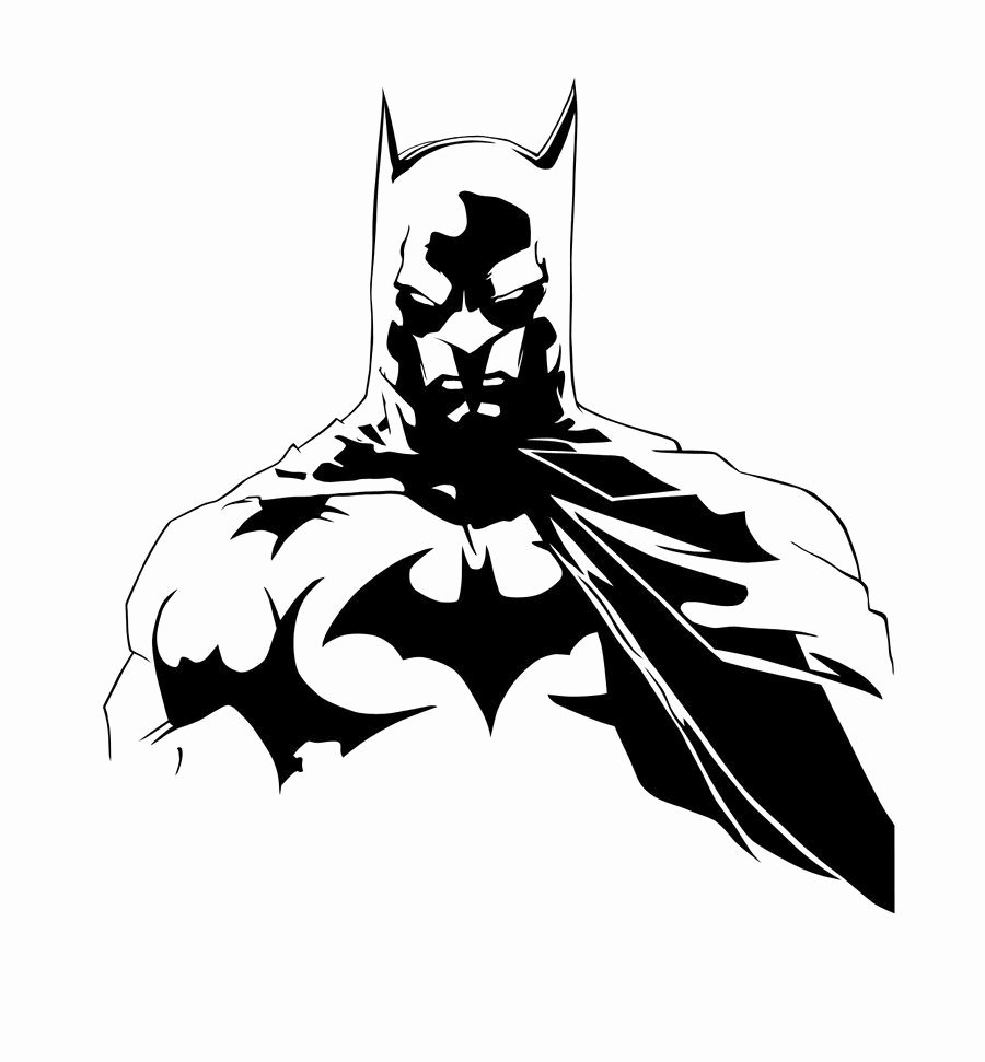 Batman Stencil Art Awesome Batman Black and White by Larseliasnielsenviantart
