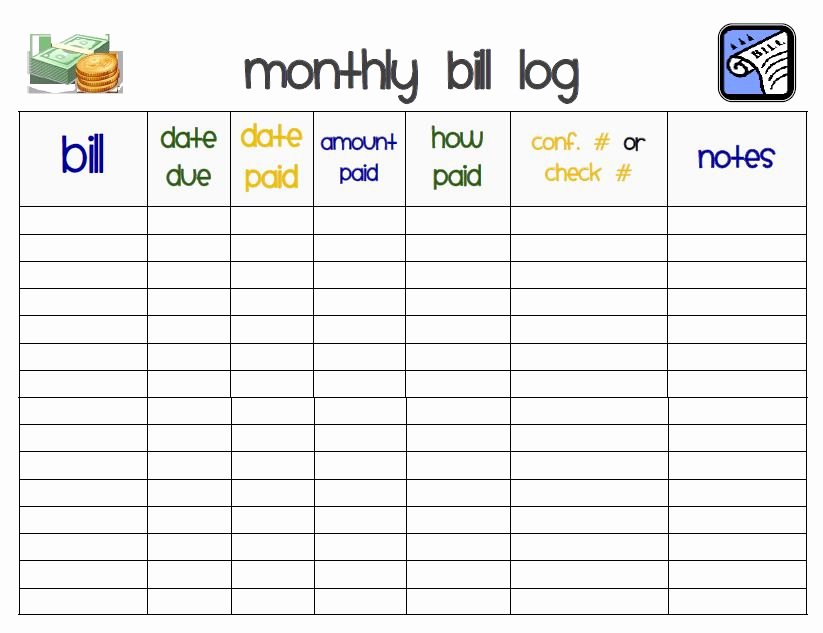Bill organizer Spreadsheet Awesome I Heart Crafting Printables