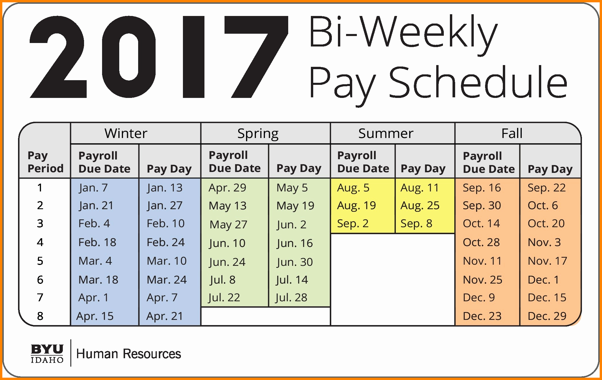 7 bi weekly payroll calendar