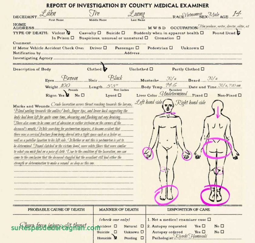 blank autopsy report template awesome autopsy report template ideal