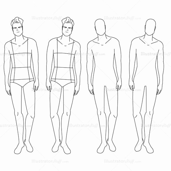 male fashion croquis template 4