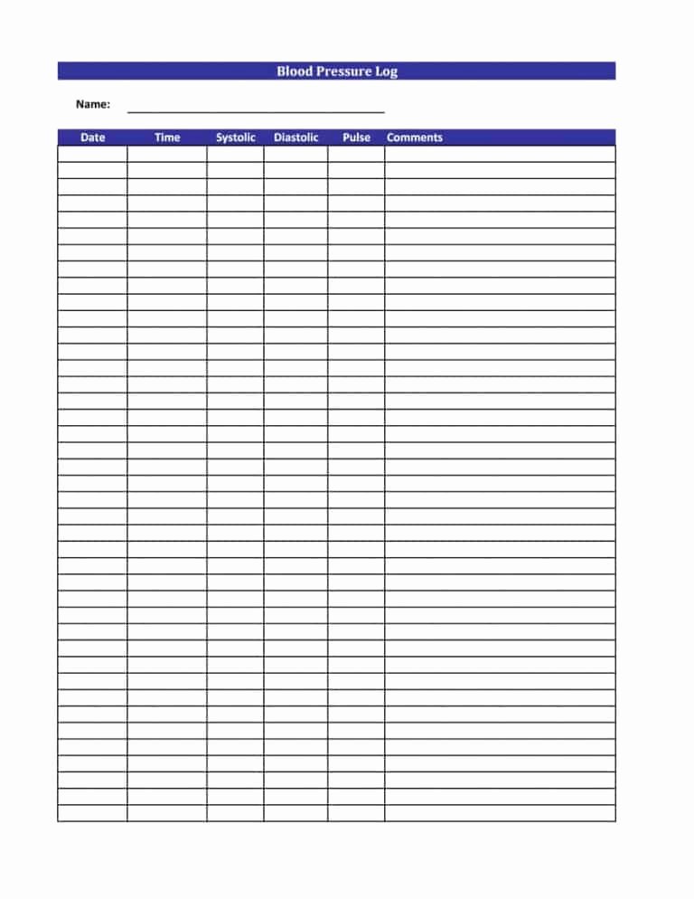 printable blood pressure log simple