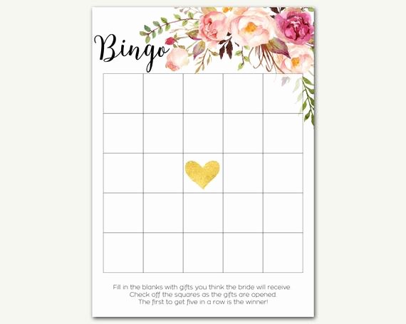 bridal shower bingo bingo game floral