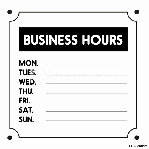 Business Hours Sign Template Free Elegant Business Hours Sign Vector Template Buy This Stock