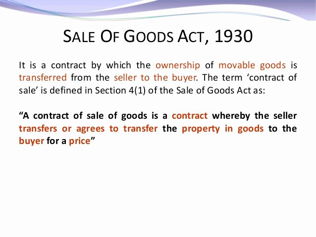 business law sales of goods act case stu s