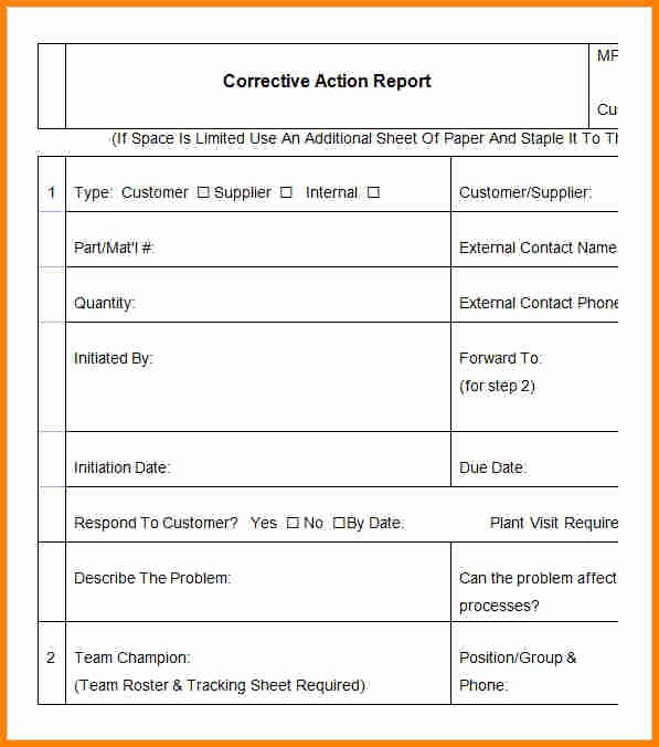  Capa Report Template 