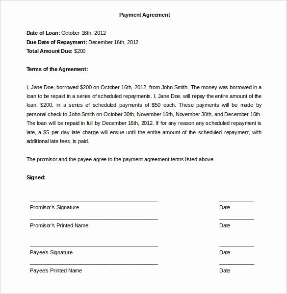 Car Accident Payment Agreement Letter Sample | Peterainsworth