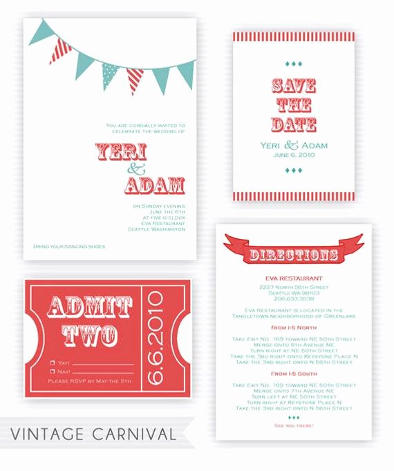 printable vintage carnival wedding