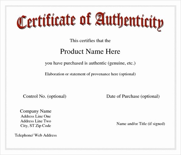 Certificate Of Authenticity Template | Peterainsworth