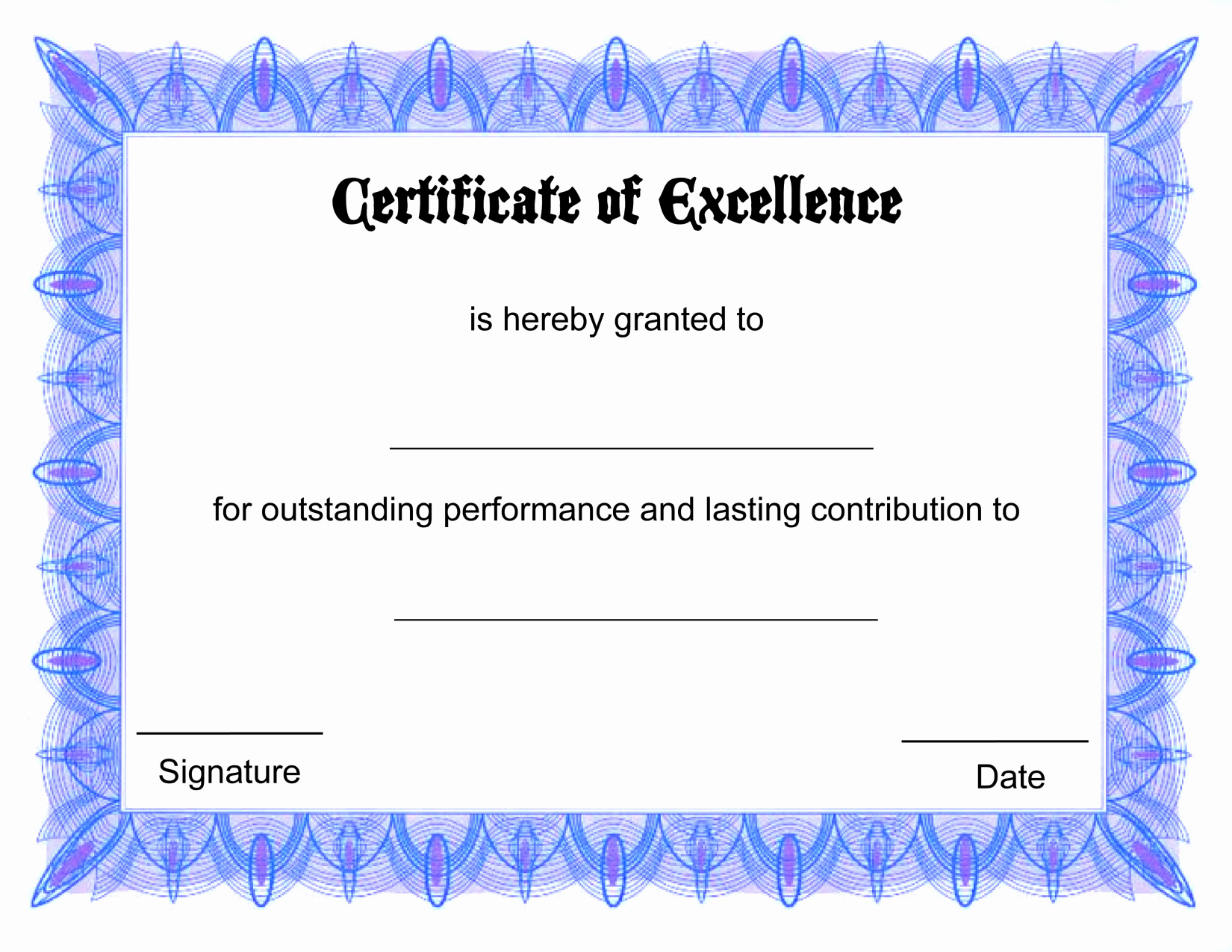 certificate template free printable free