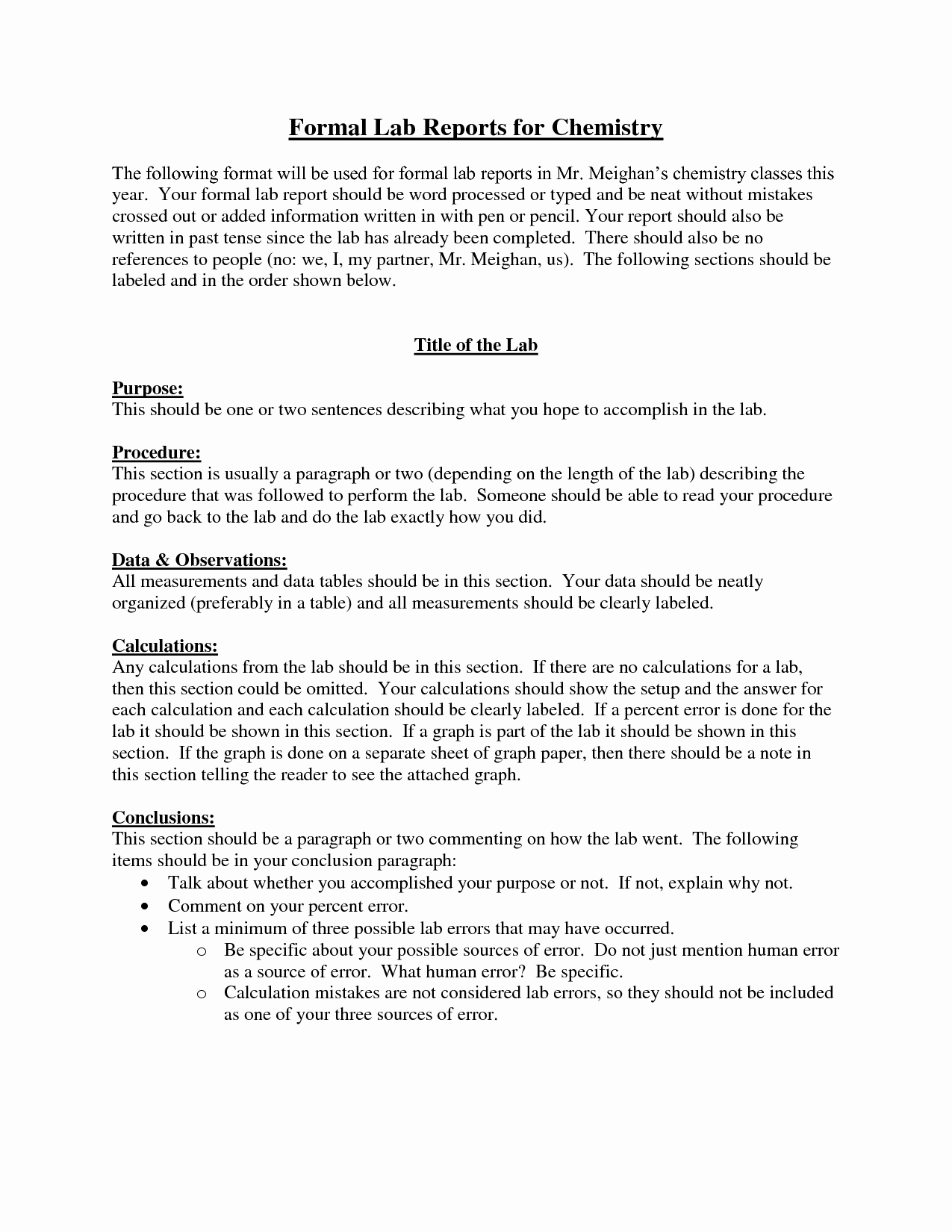 chemistry lab report template awesome chemistry formal lab report format of chemistry lab report template