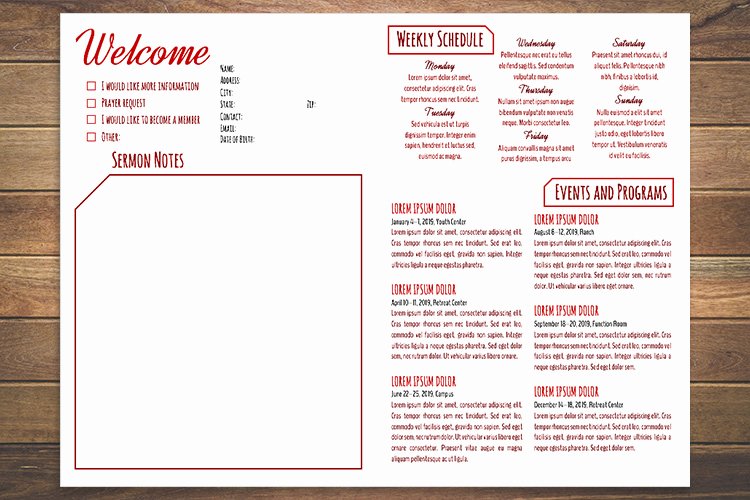 free church bulletin templates