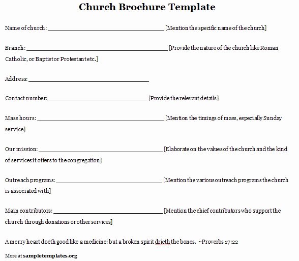 church program template