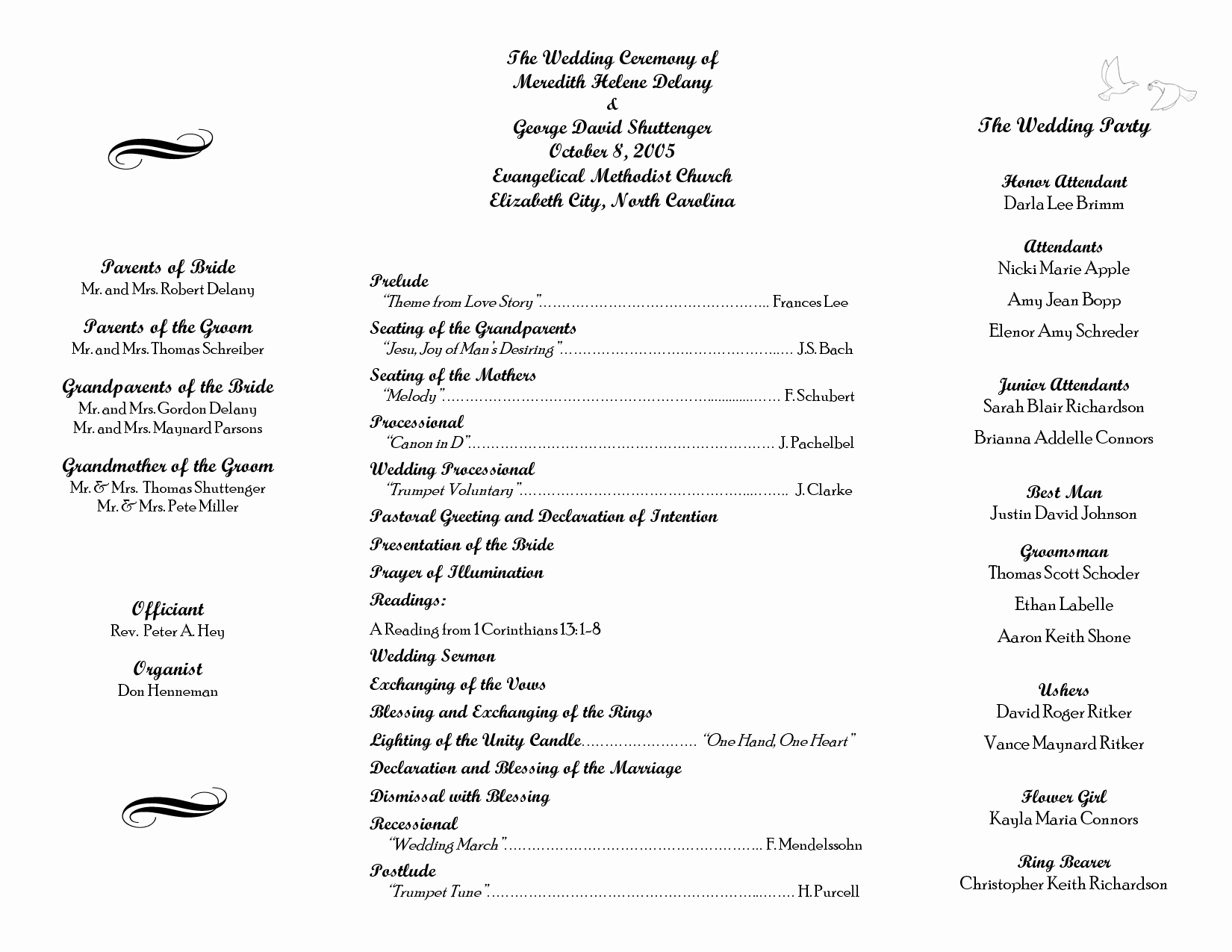 Church Program Templates Free Download Lovely Wedding Itinerary Templates Free