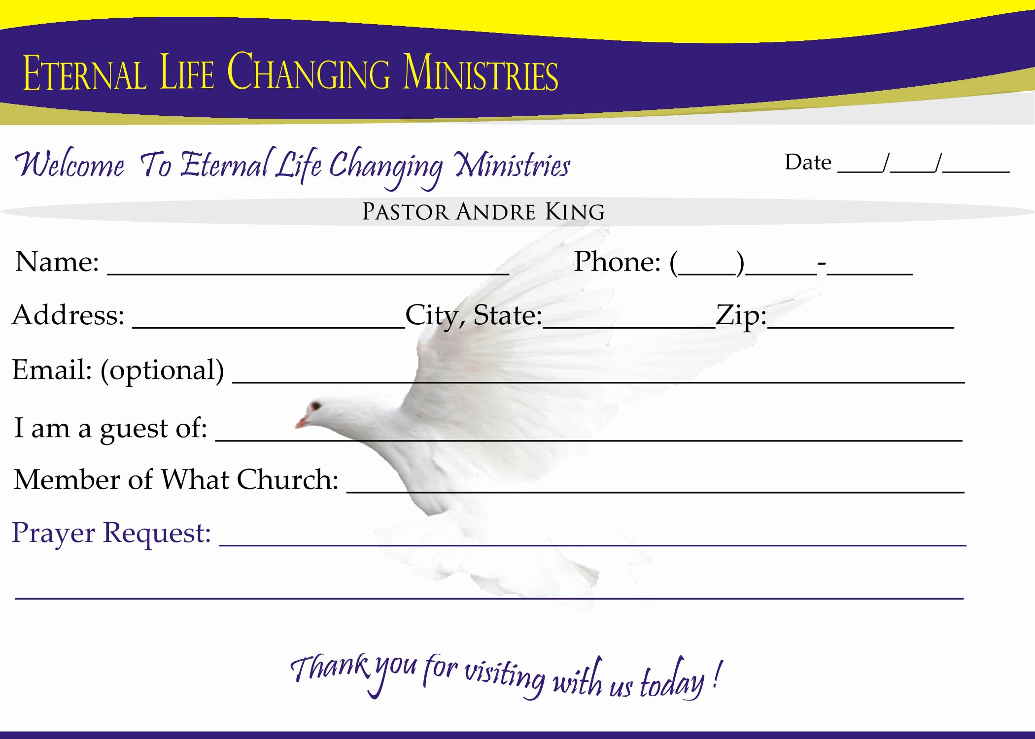 Church Visitor Card Template Word Elegant Ckd