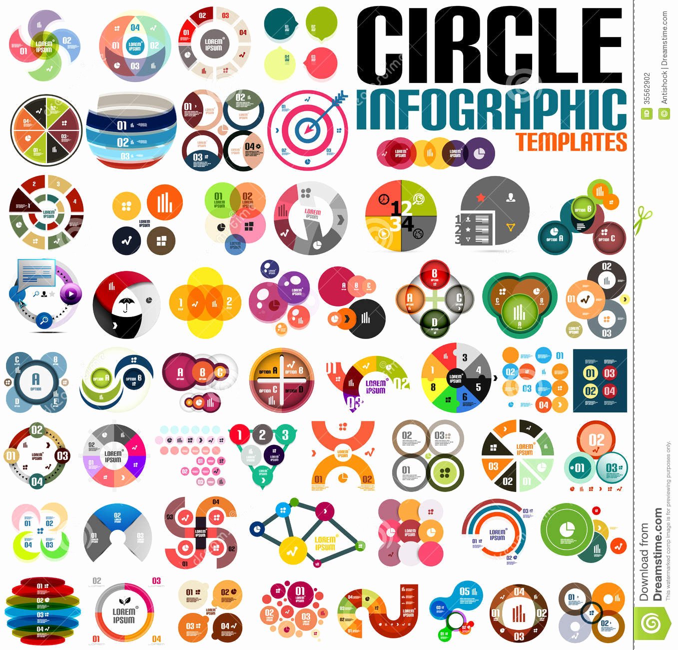 Circle Banner Template Lovely Huge Modern Circle Infographic Design Template Set Stock