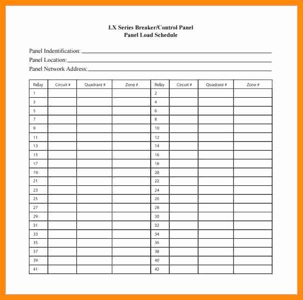 Circuit Breaker Panel Label Template Elegant 23 Of Square D Qo Panel Schedule Template