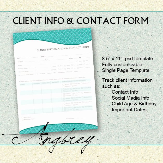 client info contact form for