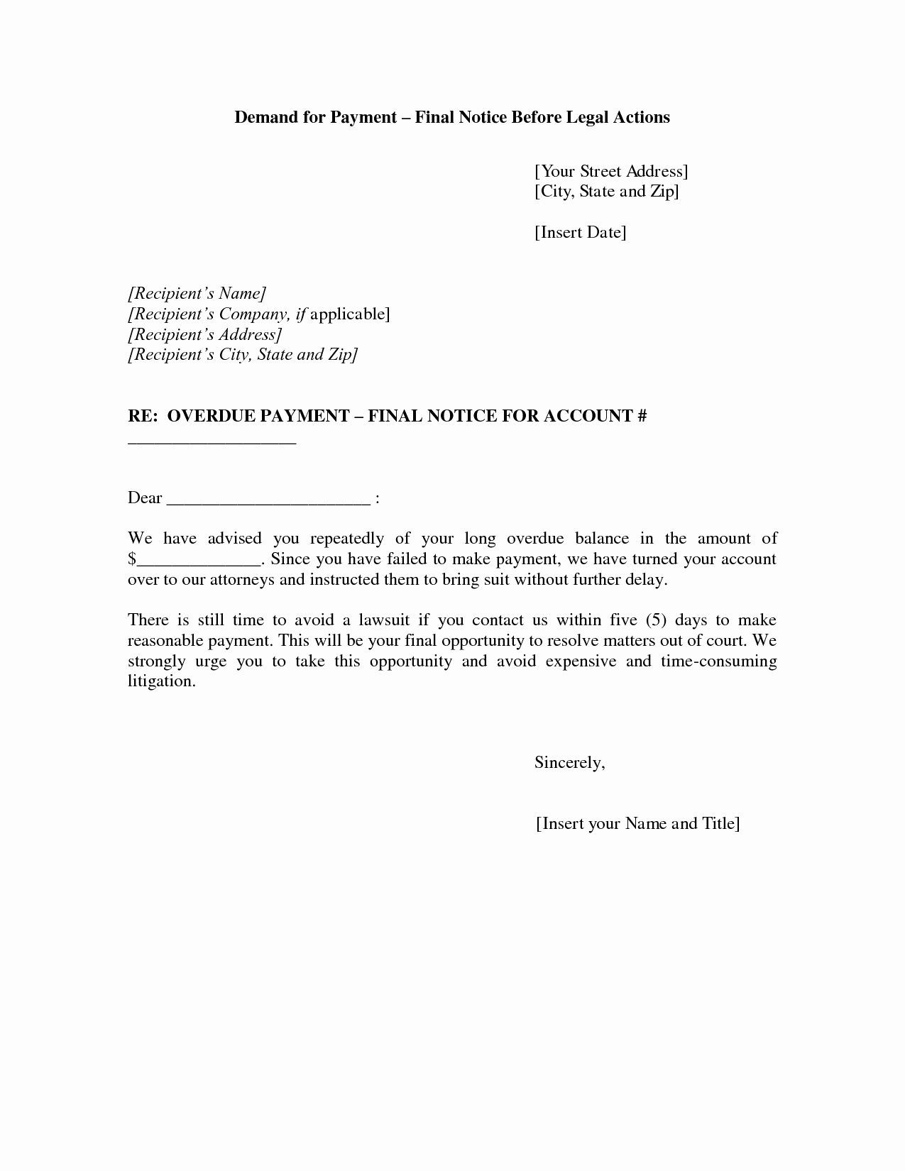 post final notice letter