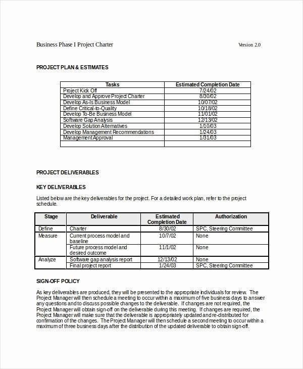 simple project charter templates