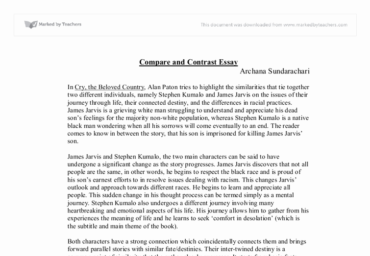 compare and contrast essay conclusion example