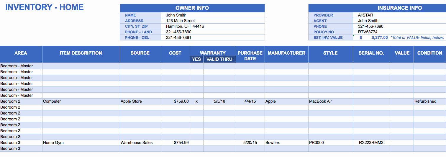 free excel inventory templates