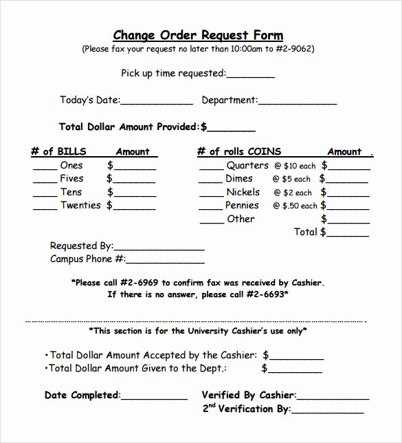 sample change order template