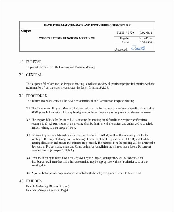 sample construction minutes