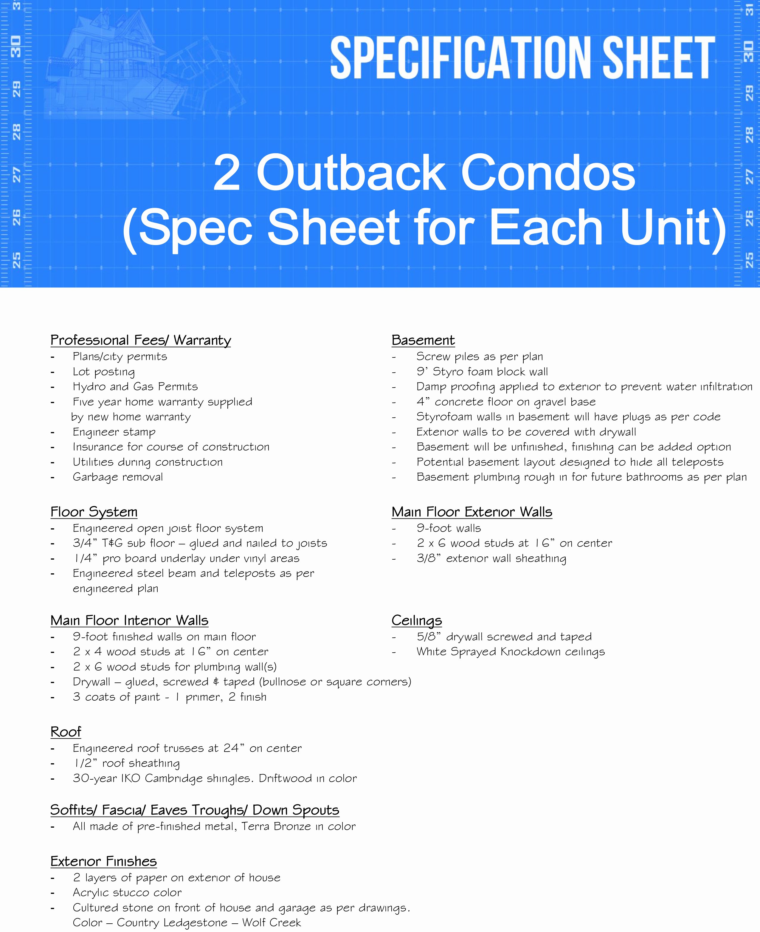 3 questions ask residential construction spec sheet template roof