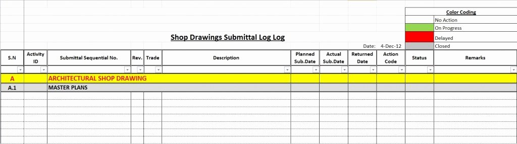 Construction Submittal form Template Best Of How to Create A Shop Drawings Log with Sample File