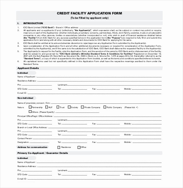 Consumer Credit Application form Unique Credit Application Template 33 Examples In Pdf Word