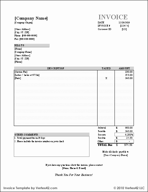 subcontractor invoice template excel 2623