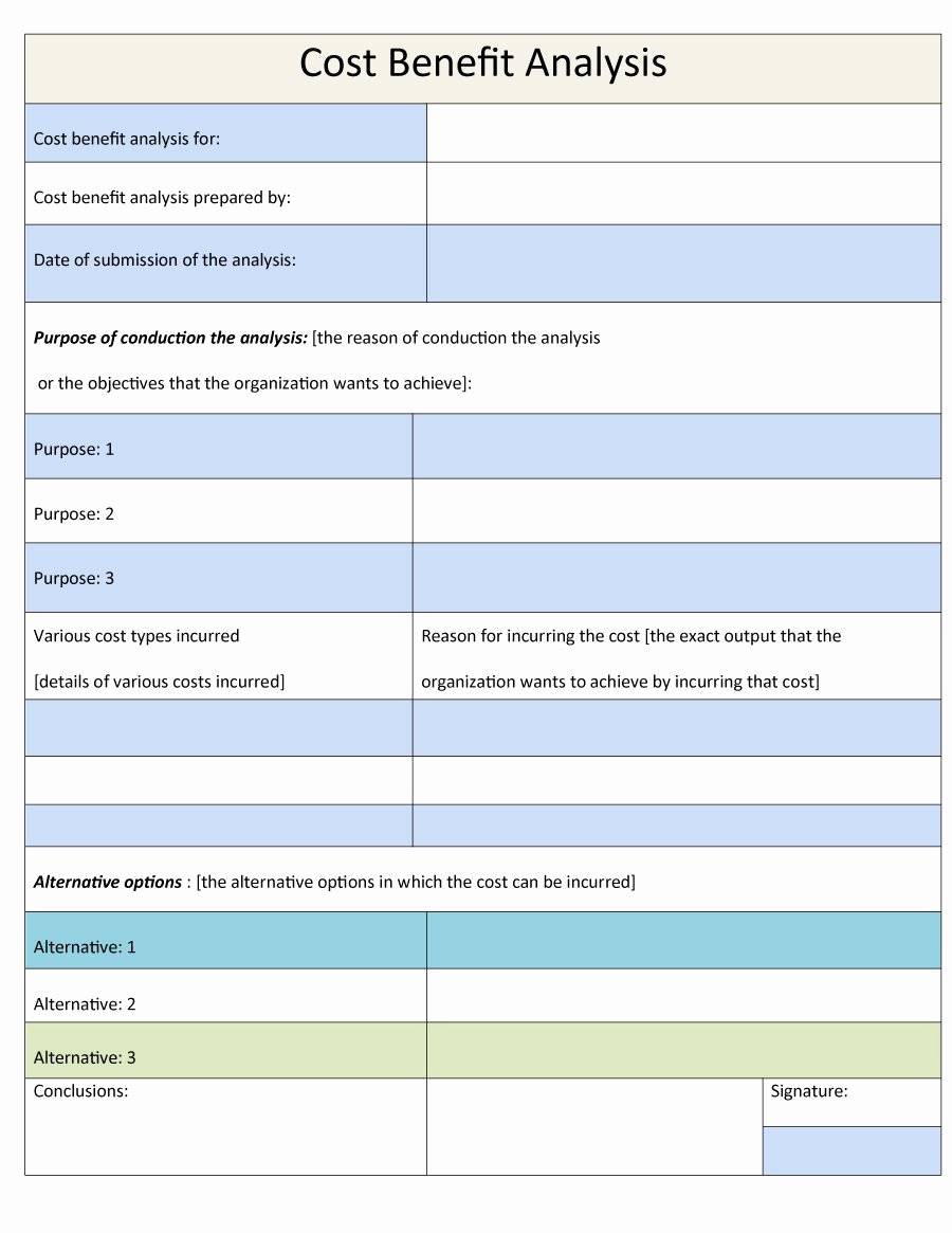 cost benefit analysis templates