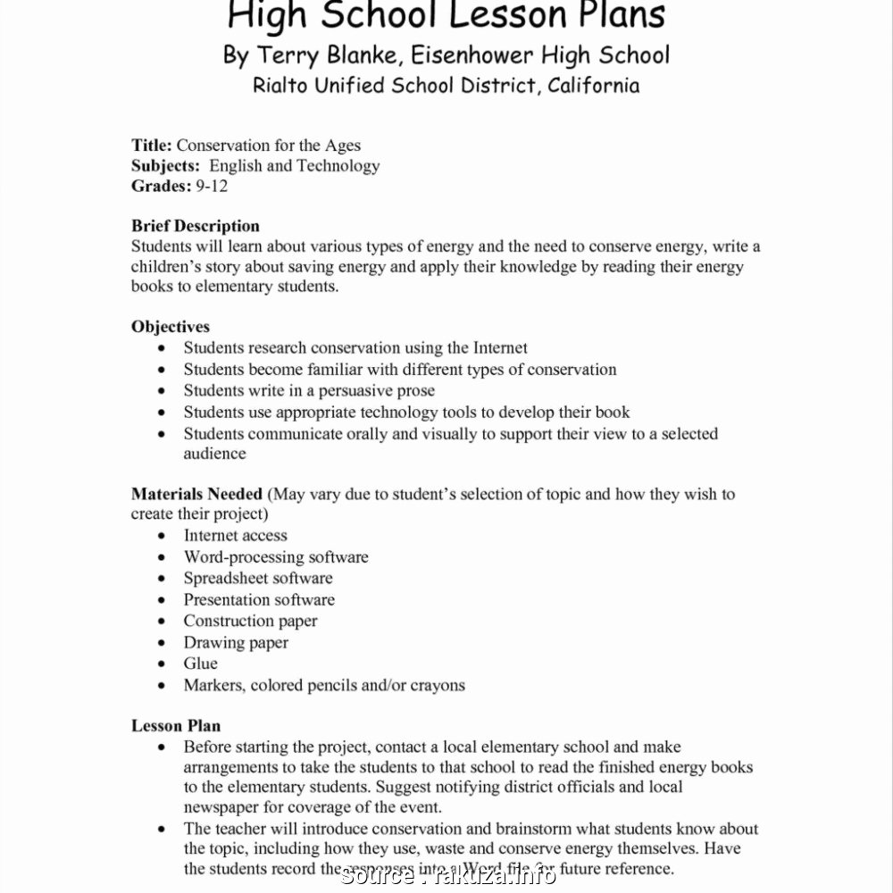 basic lesson plan template secondary 7092