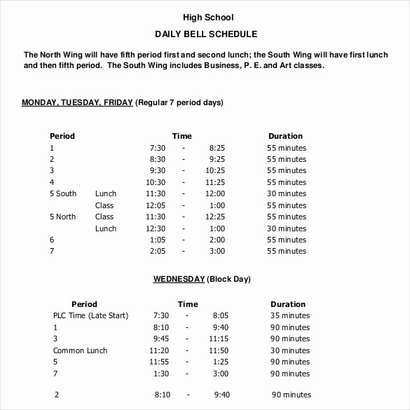 Daily School Schedule Template New Daily Schedule Template 37 Free Word Excel Pdf