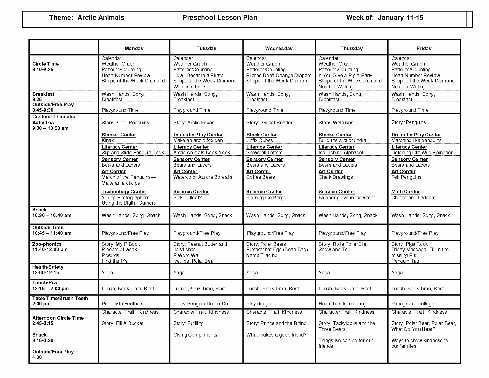 weekly lesson plan template 2